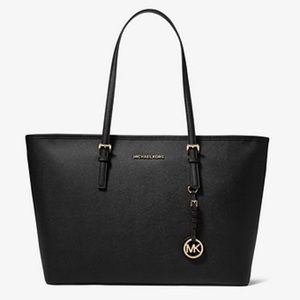Michael Kors Black Jet Set Saffiano Leather Bag